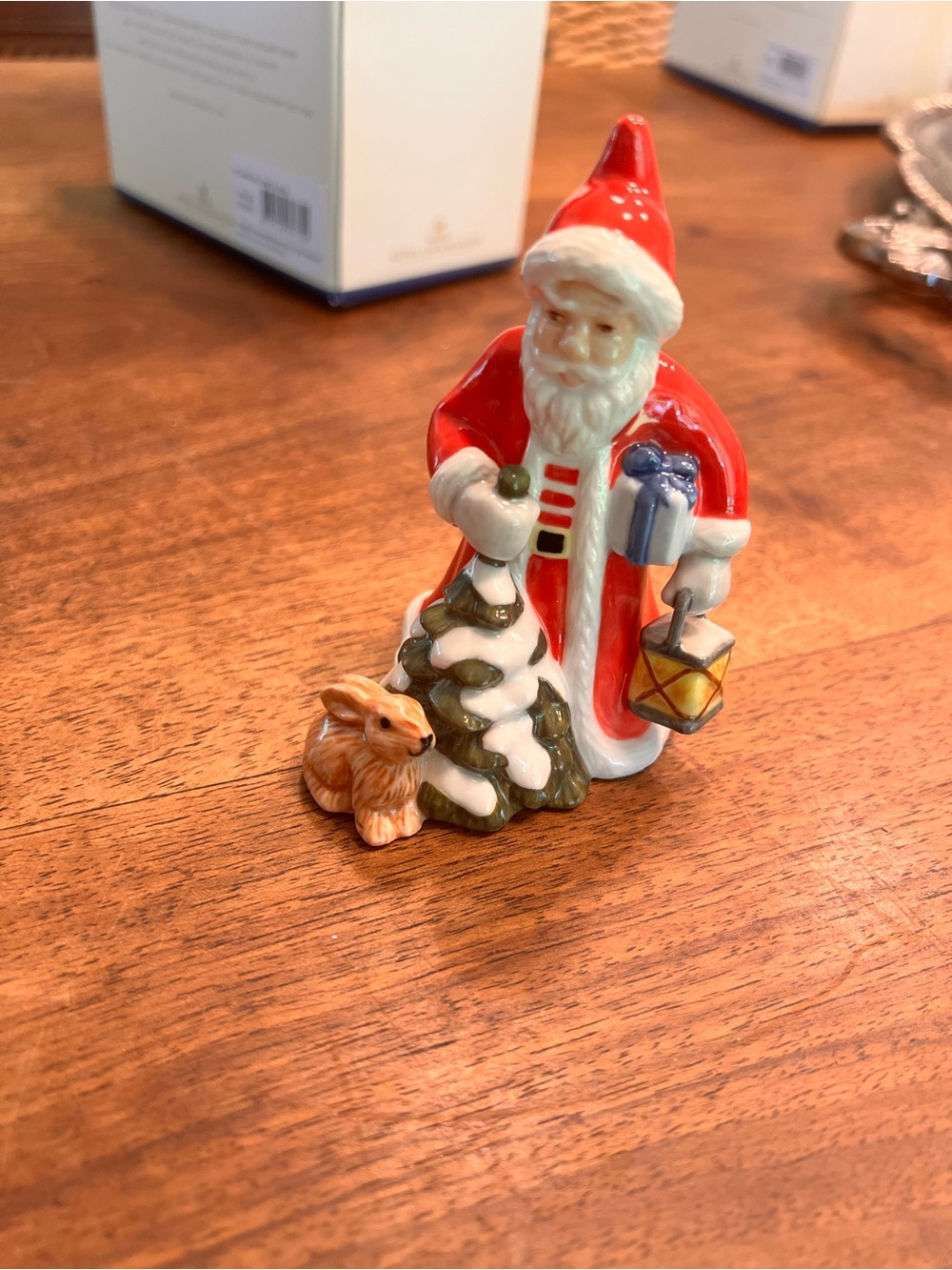 Royal Copenhagen 2016 Annual Santa Figurine with Tree and Rabbit